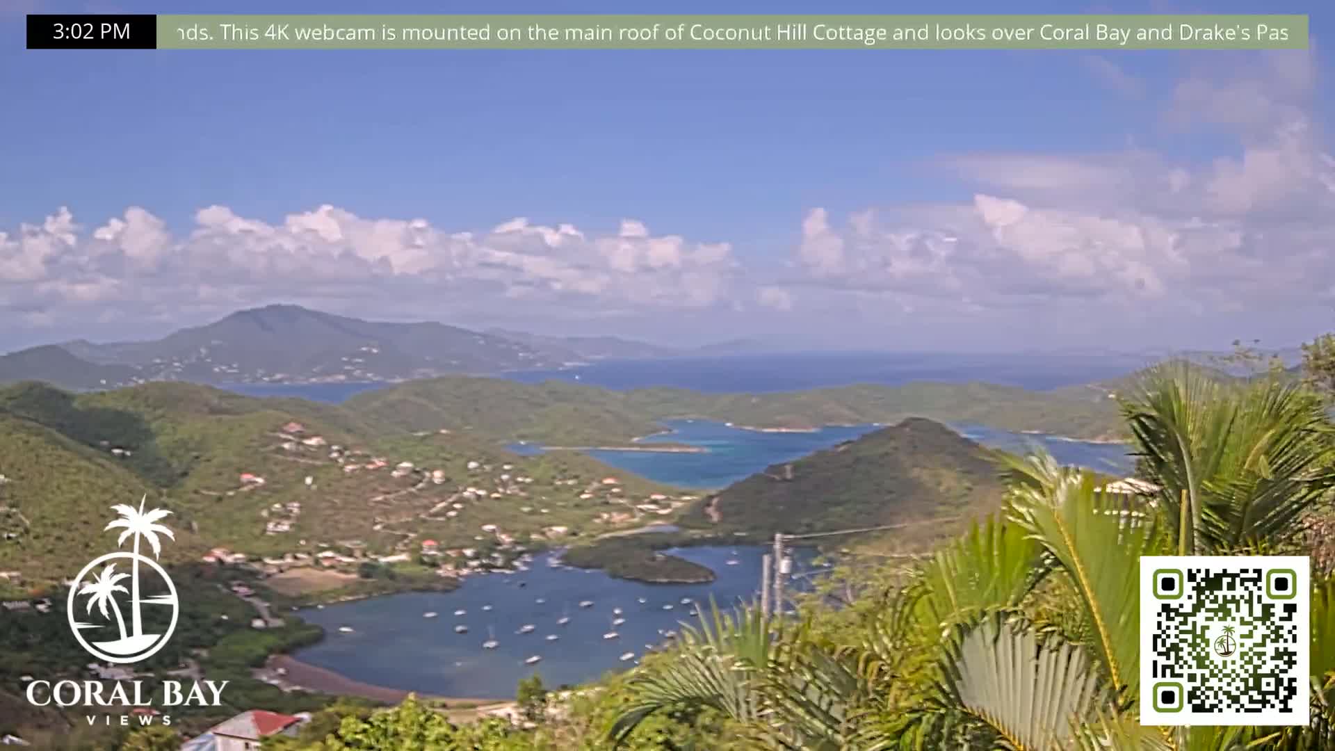St. John, British Virgin Islands & Coral Bay View from Coconut Hill Cottage Live Cam - Coral Bay, St. John, United States Virgin Islands, USA