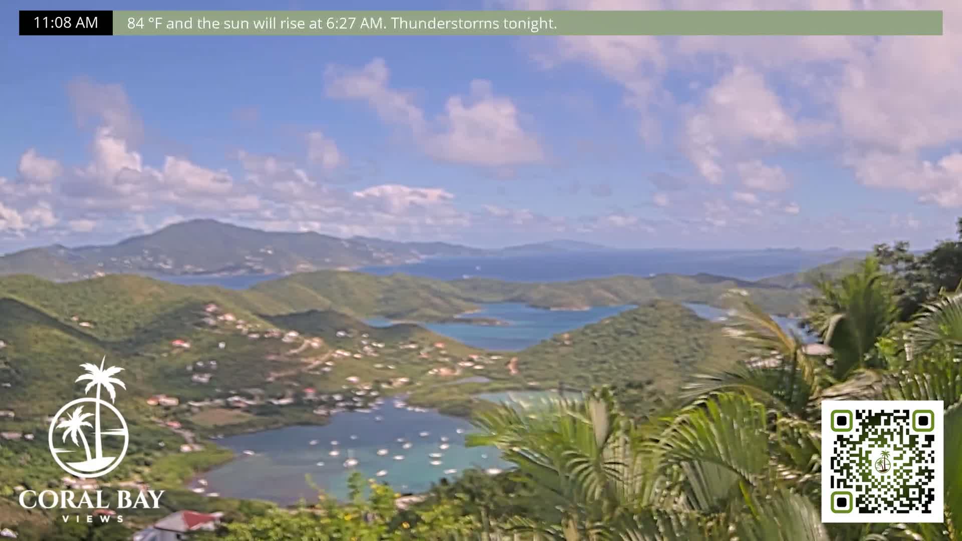 St. John, British Virgin Islands & Coral Bay View from Coconut Hill Cottage Live Cam - Coral Bay, St. John, United States Virgin Islands, USA