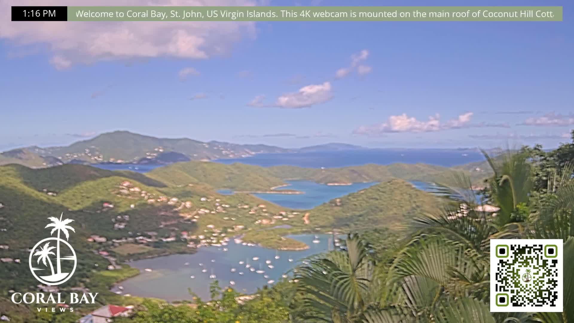 St. John, British Virgin Islands & Coral Bay View from Coconut Hill Cottage Live Cam - Coral Bay, St. John, United States Virgin Islands, USA