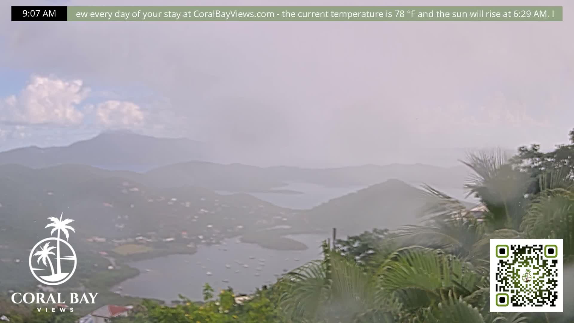 St. John, British Virgin Islands & Coral Bay View from Coconut Hill Cottage Live Cam - Coral Bay, St. John, United States Virgin Islands, USA