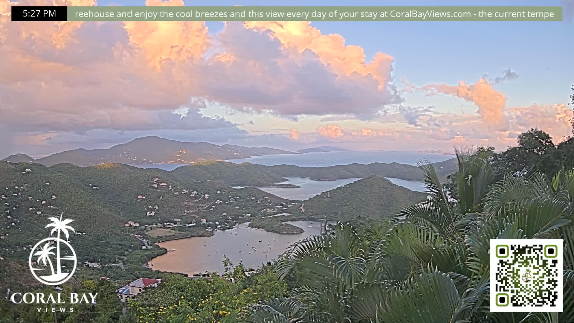 St. John, British Virgin Islands & Coral Bay View from Coconut Hill Cottage Live Cam - Coral Bay, St. John, United States Virgin Islands, USA