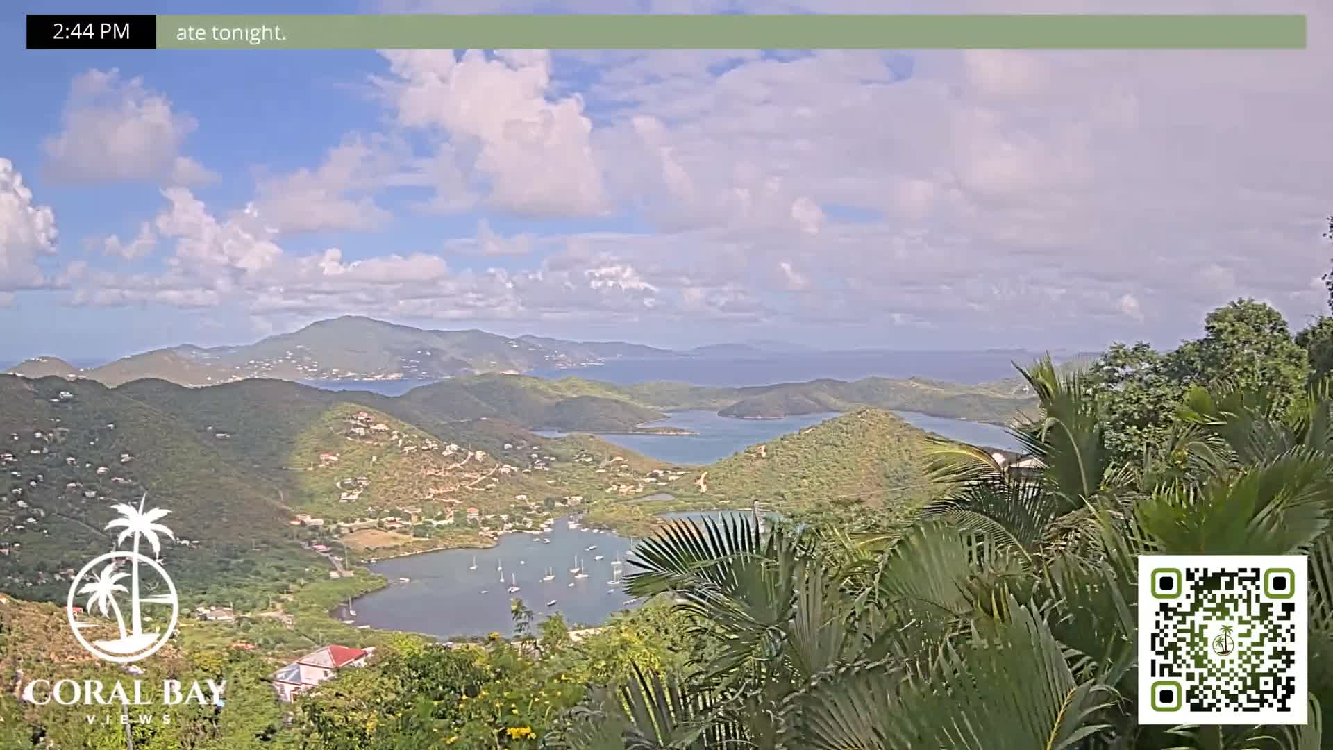 St. John, British Virgin Islands & Coral Bay View from Coconut Hill Cottage Live Cam - Coral Bay, St. John, United States Virgin Islands, USA
