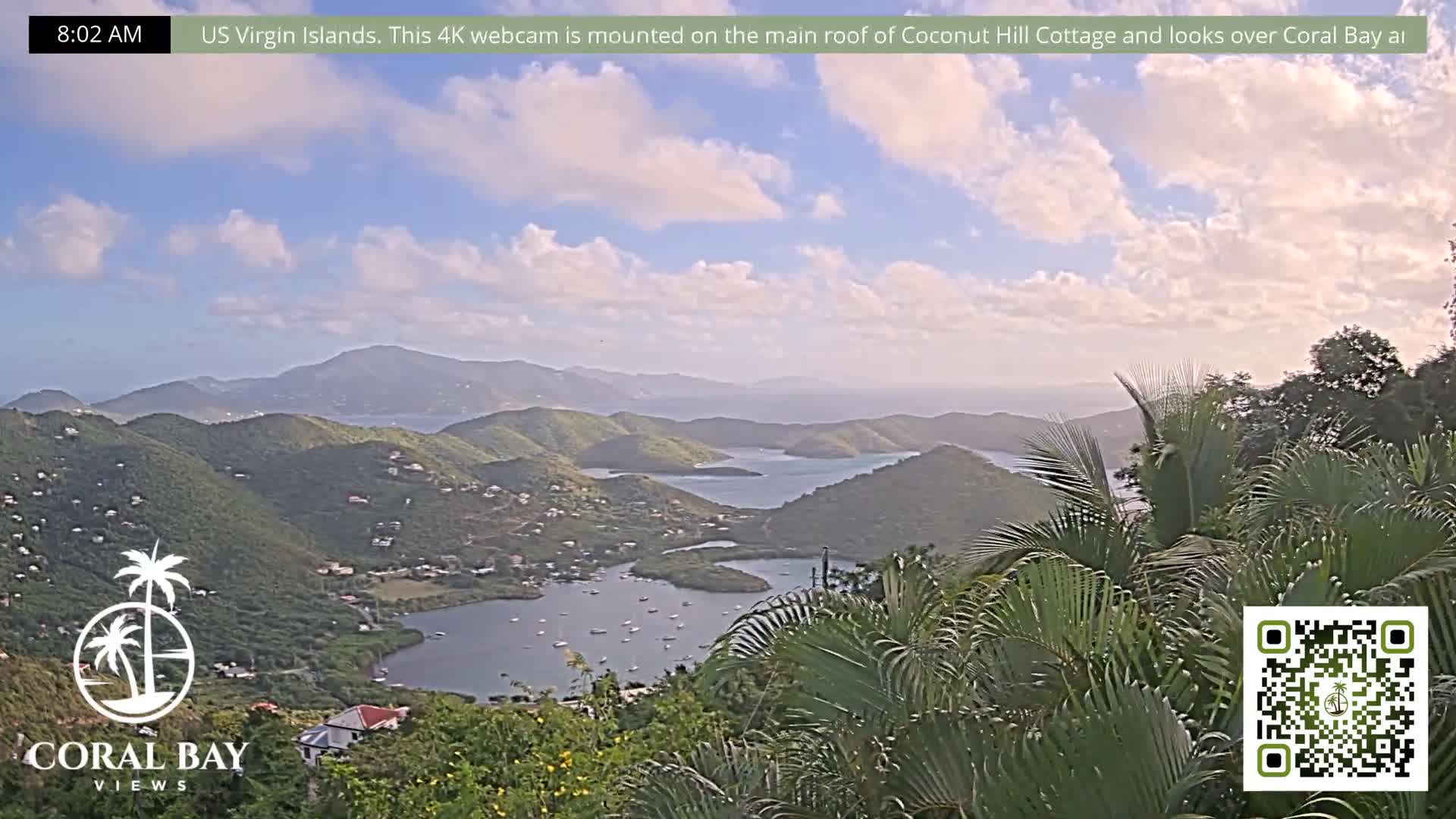 St. John, British Virgin Islands & Coral Bay View from Coconut Hill Cottage Live Cam - Coral Bay, St. John, United States Virgin Islands, USA