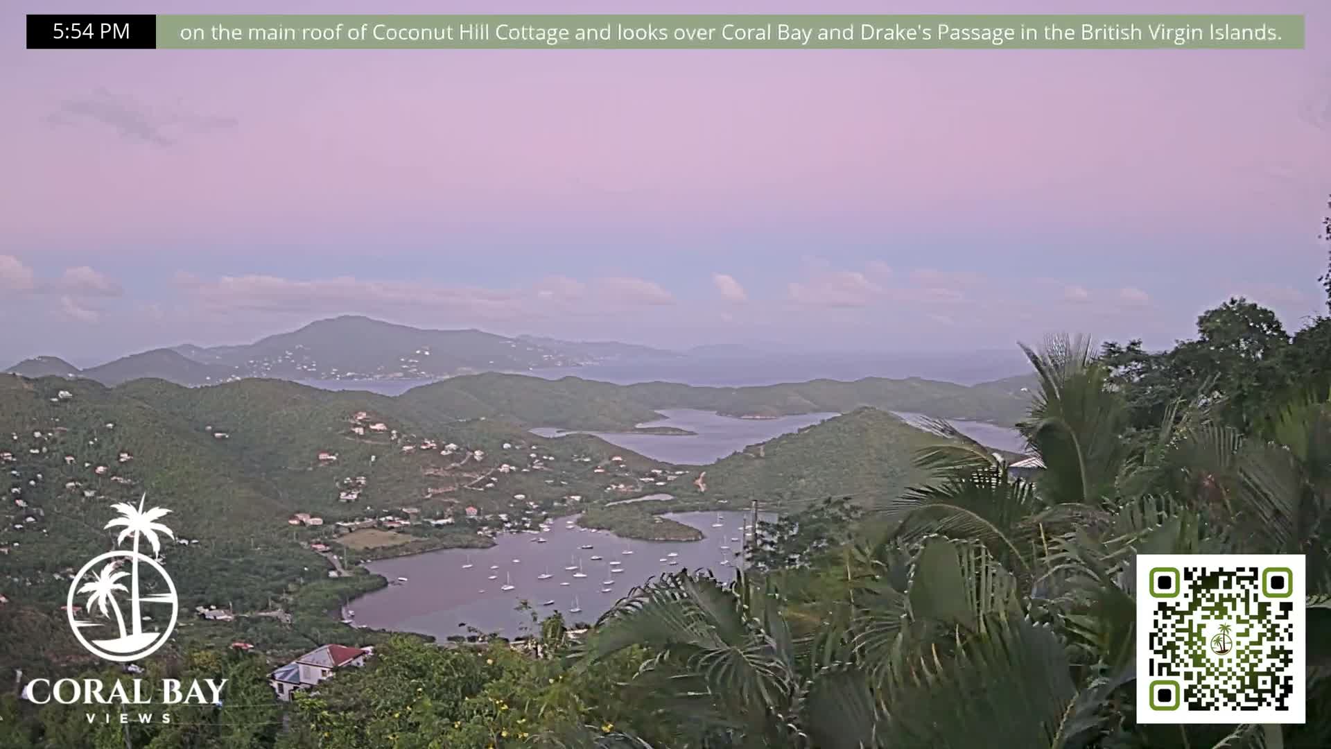 St. John, British Virgin Islands & Coral Bay View from Coconut Hill Cottage Live Cam - Coral Bay, St. John, United States Virgin Islands, USA