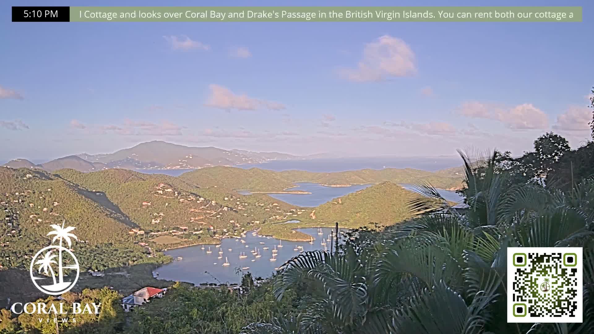 St. John, British Virgin Islands & Coral Bay View from Coconut Hill Cottage Live Cam - Coral Bay, St. John, United States Virgin Islands, USA