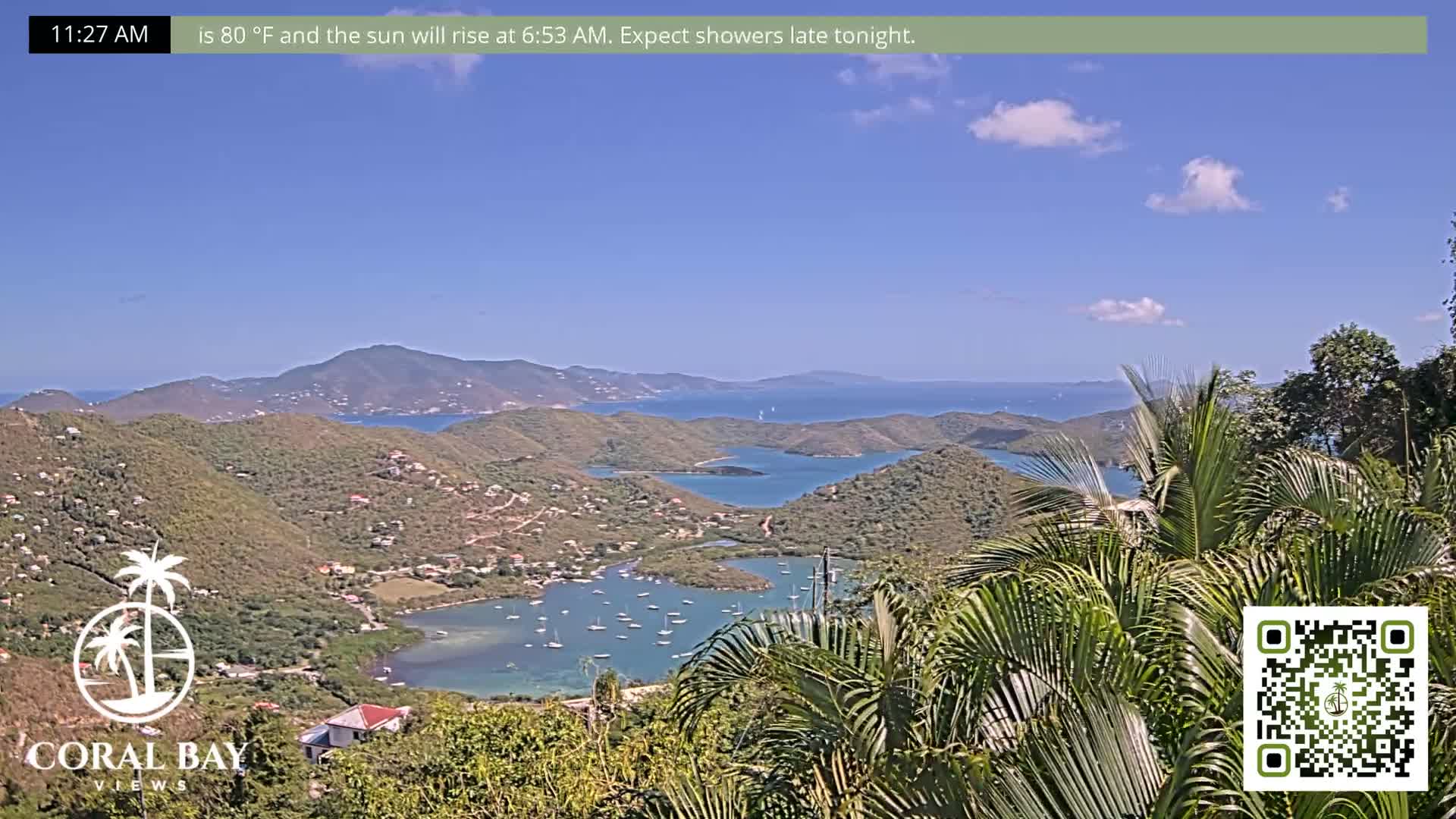 St. John, British Virgin Islands & Coral Bay View from Coconut Hill Cottage Live Cam - Coral Bay, St. John, United States Virgin Islands, USA