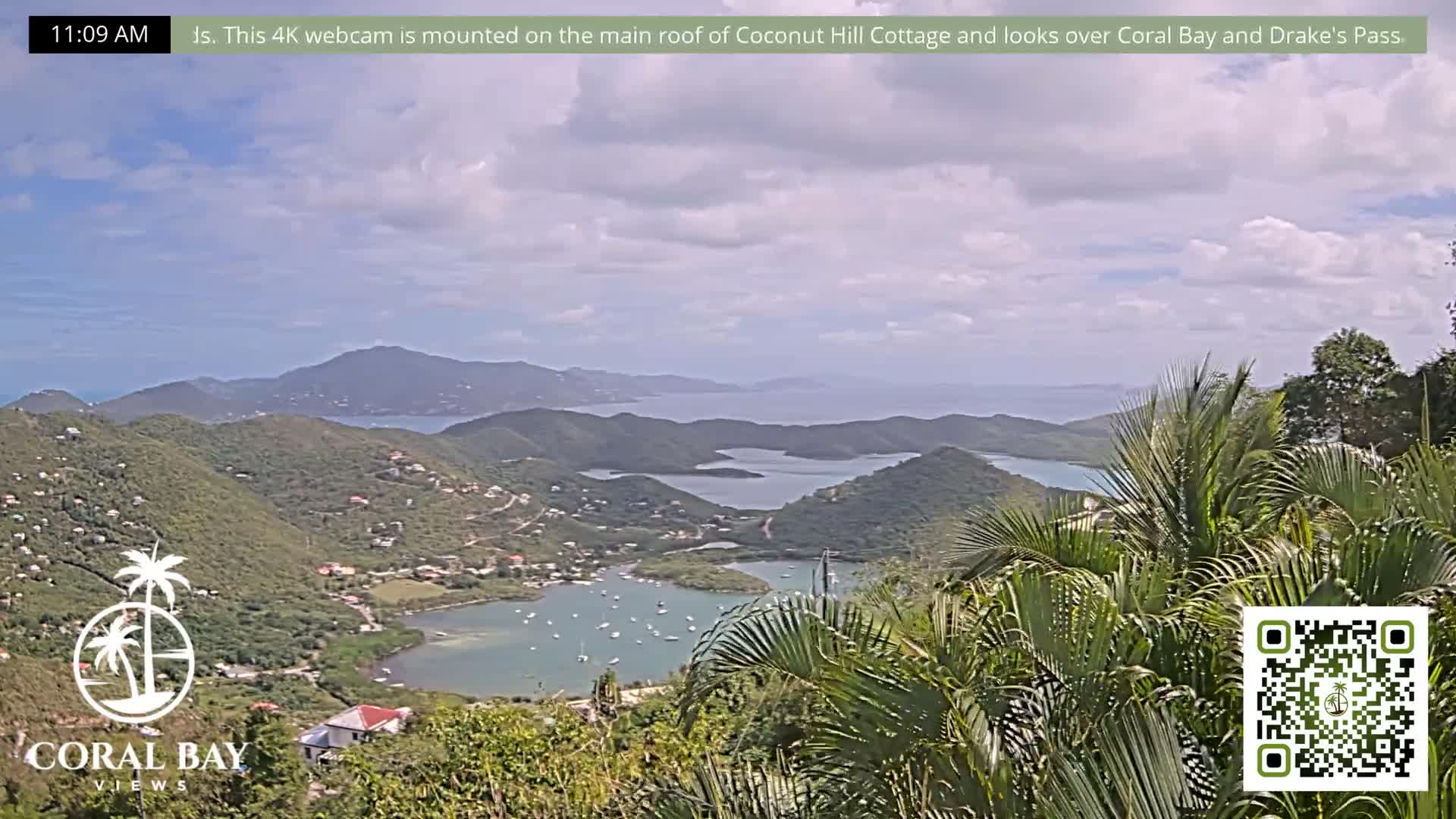 St. John, British Virgin Islands & Coral Bay View from Coconut Hill Cottage Live Cam - Coral Bay, St. John, United States Virgin Islands, USA