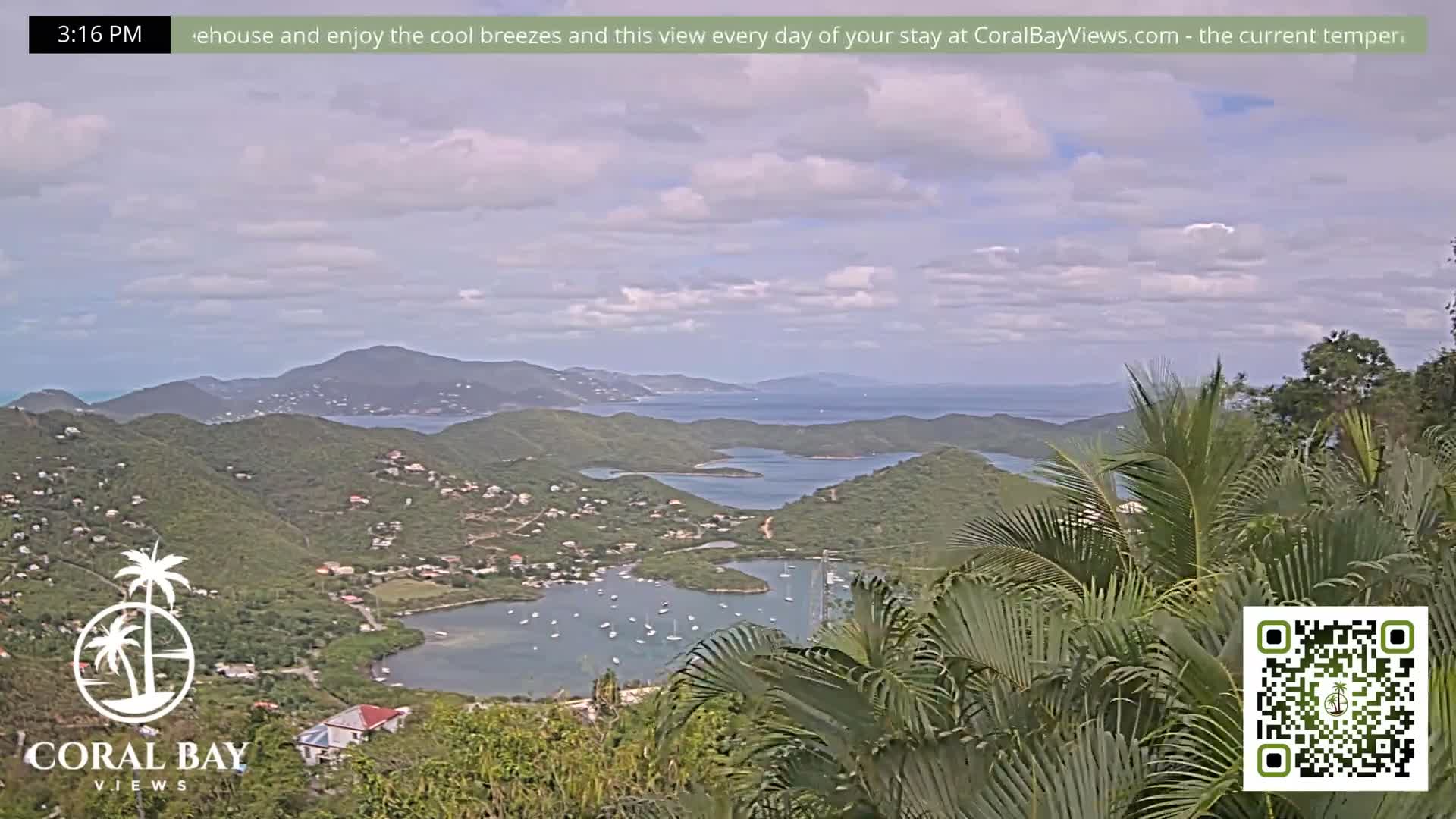 St. John, British Virgin Islands & Coral Bay View from Coconut Hill Cottage Live Cam - Coral Bay, St. John, United States Virgin Islands, USA