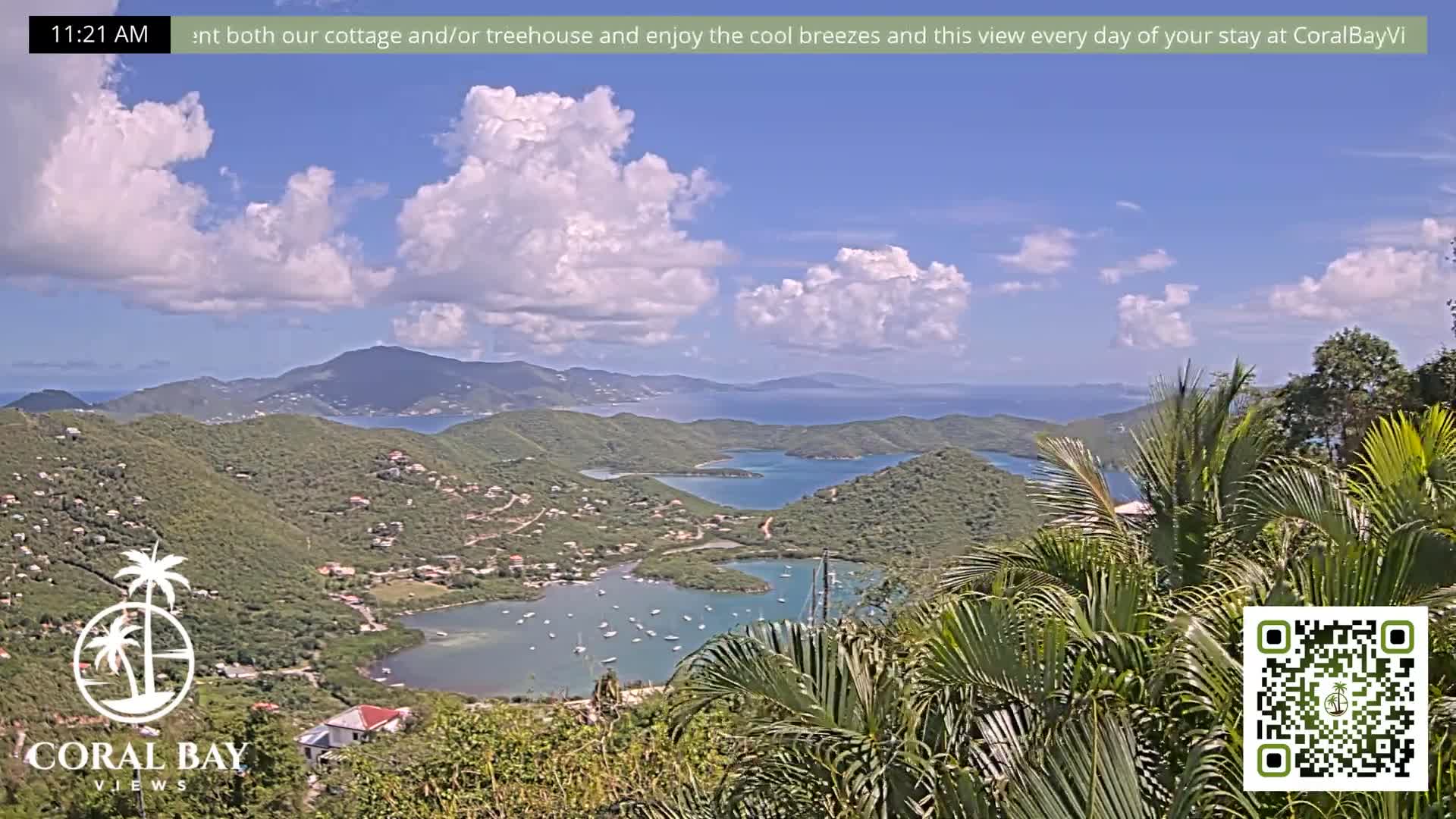 St. John, British Virgin Islands & Coral Bay View from Coconut Hill Cottage Live Cam - Coral Bay, St. John, United States Virgin Islands, USA