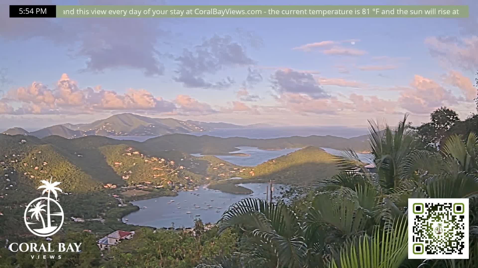 St. John, British Virgin Islands & Coral Bay View from Coconut Hill Cottage Live Cam - Coral Bay, St. John, United States Virgin Islands, USA
