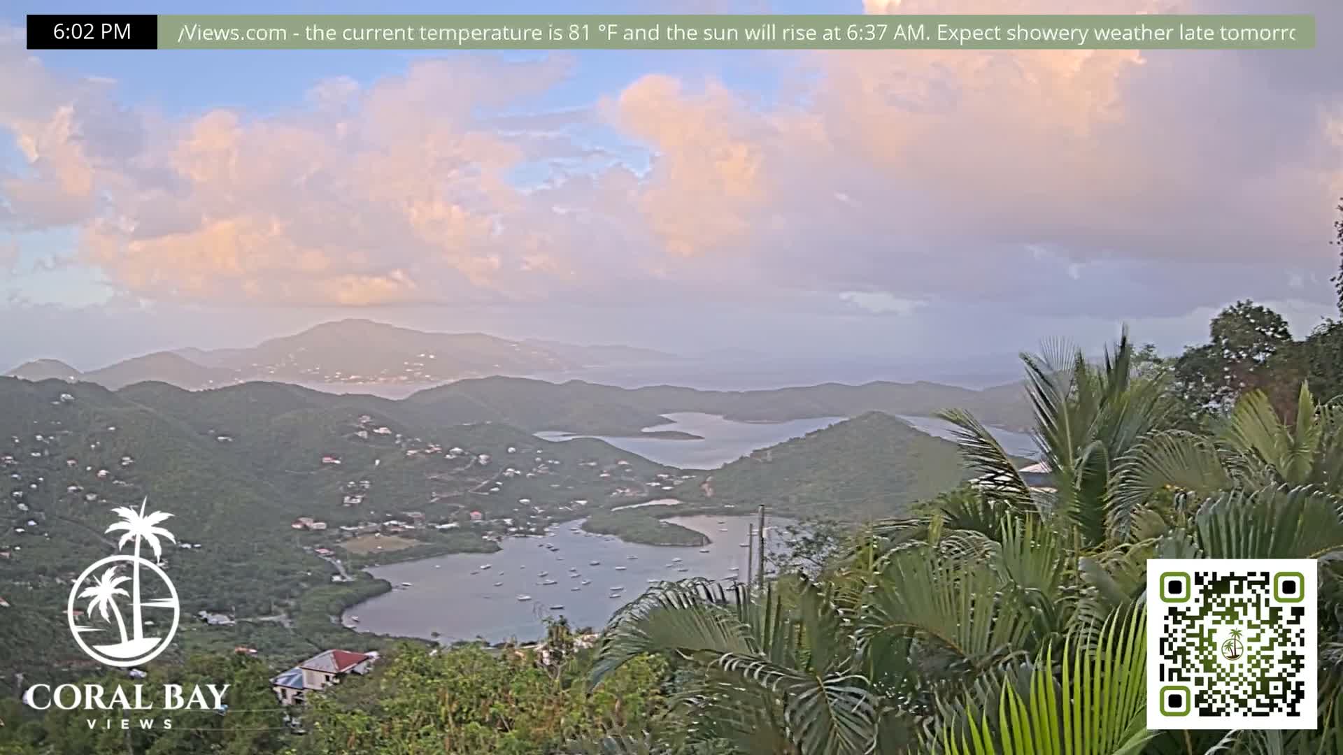 St. John, British Virgin Islands & Coral Bay View from Coconut Hill Cottage Live Cam - Coral Bay, St. John, United States Virgin Islands, USA