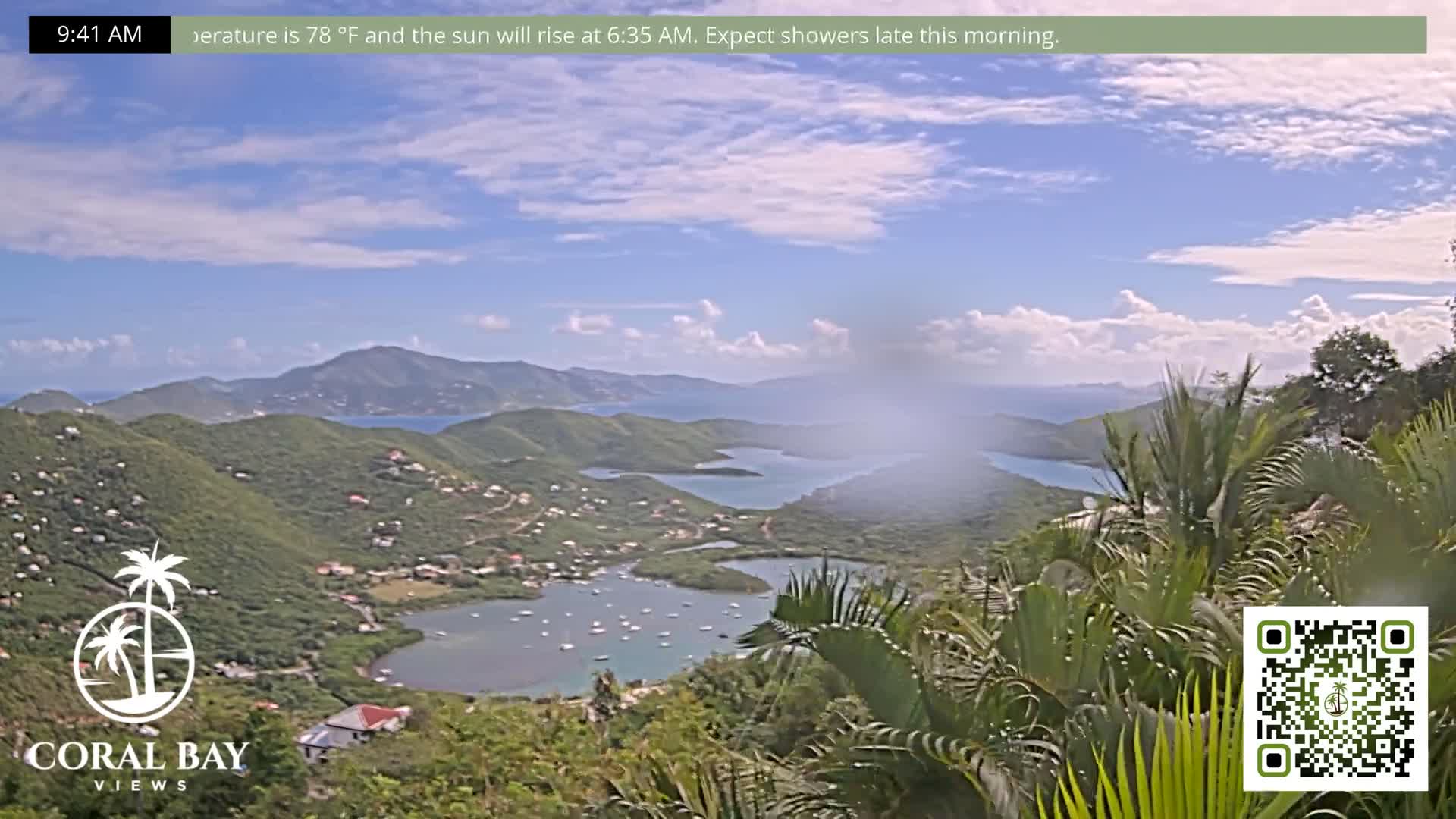 St. John, British Virgin Islands & Coral Bay View from Coconut Hill Cottage Live Cam - Coral Bay, St. John, United States Virgin Islands, USA