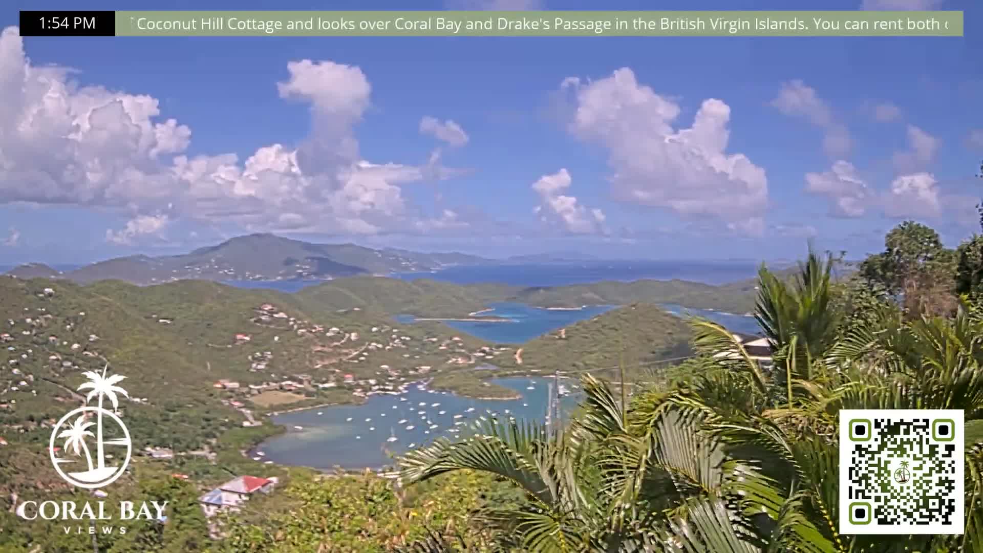 St. John, British Virgin Islands & Coral Bay View from Coconut Hill Cottage Live Cam - Coral Bay, St. John, United States Virgin Islands, USA