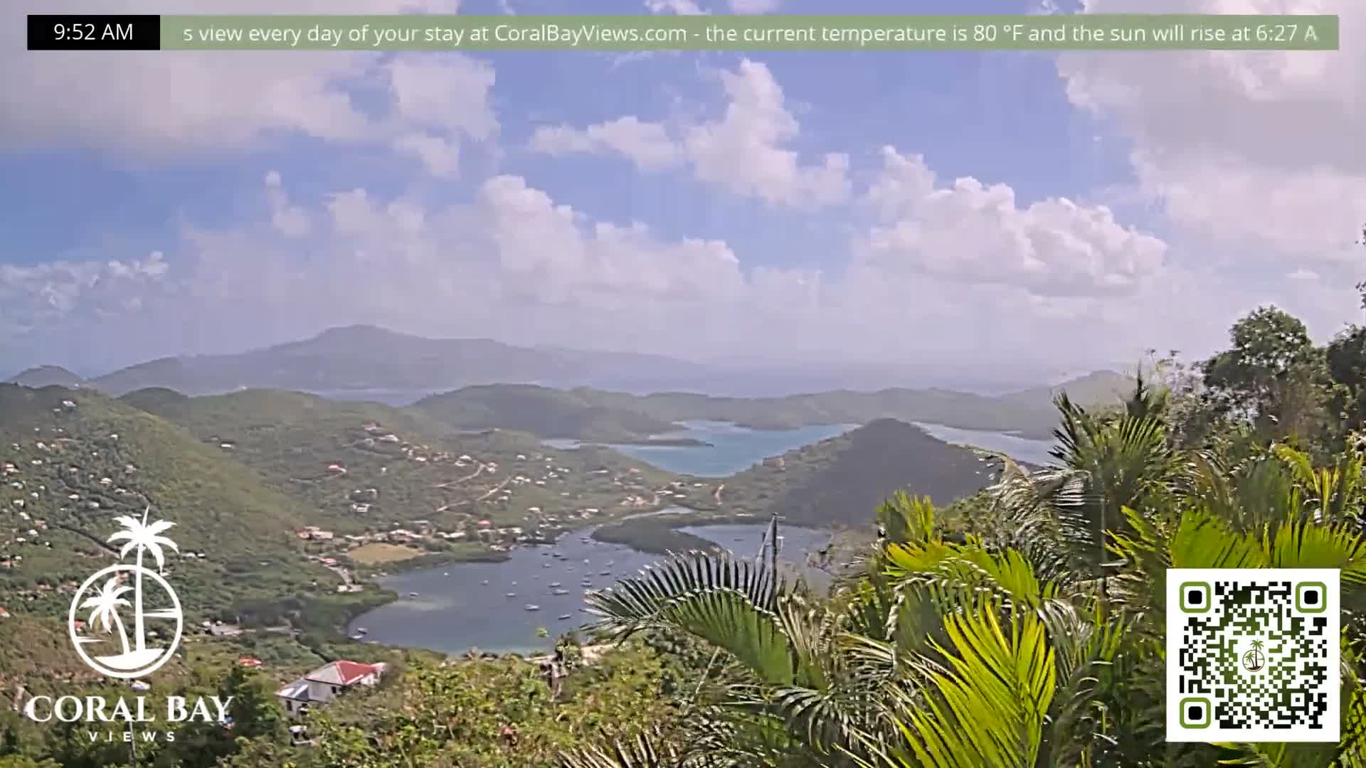 St. John, British Virgin Islands & Coral Bay View from Coconut Hill Cottage Live Cam - Coral Bay, St. John, United States Virgin Islands, USA