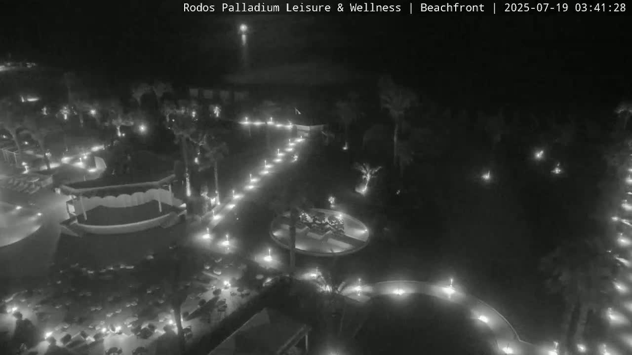 Rhodes, Paralia Faliraki Beach Northeast Live Cam - Ammoudes, Rhodes (Ródos), Dodacanese, South Aegean (Periféreia Notíou Aigaíou), Greece
