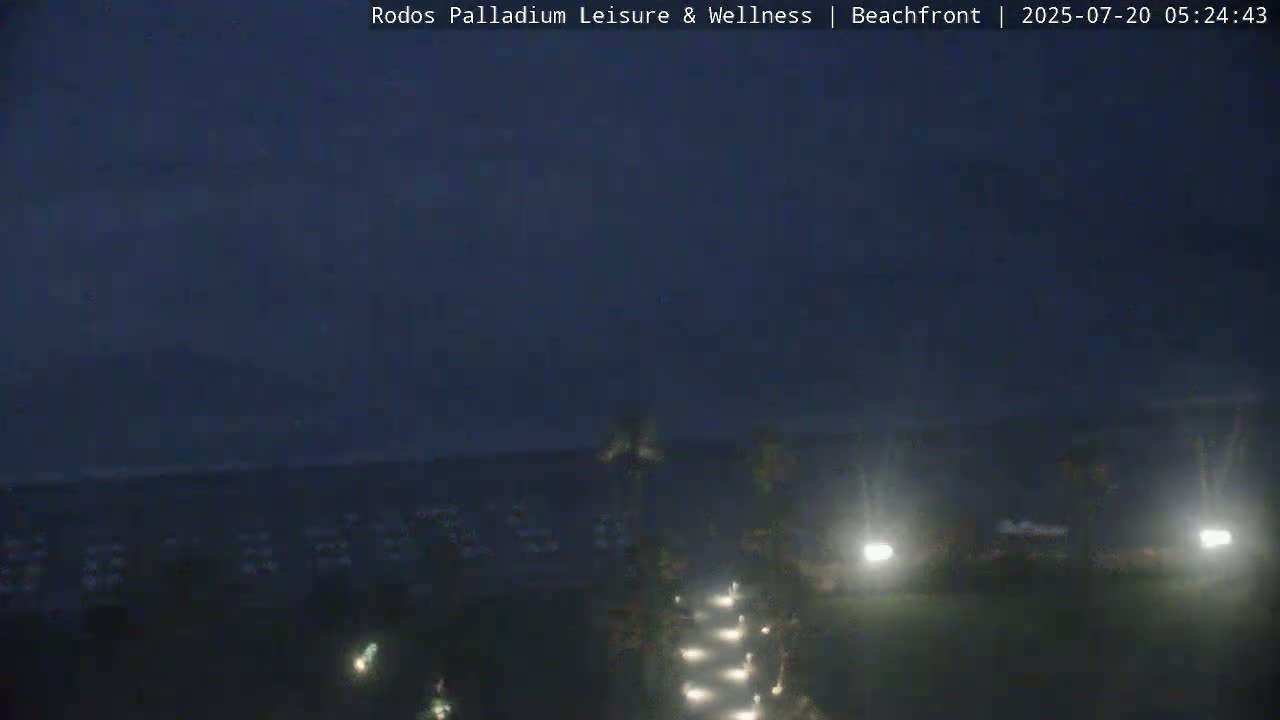 Rhodes, Paralia Faliraki Beach Northeast Live Cam - Ammoudes, Rhodes (Ródos), Dodacanese, South Aegean (Periféreia Notíou Aigaíou), Greece