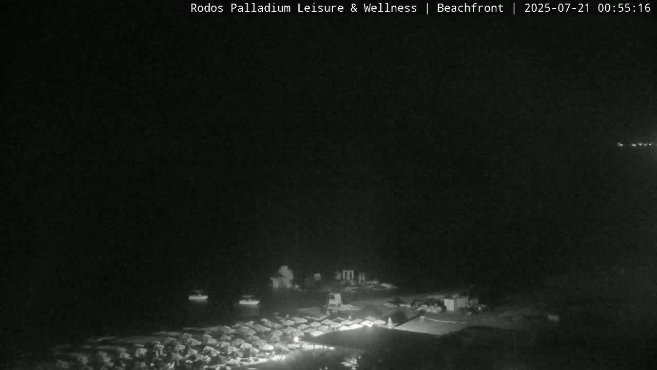 Rhodes, Paralia Faliraki Beach Northeast Live Cam - Ammoudes, Rhodes (Ródos), Dodacanese, South Aegean (Periféreia Notíou Aigaíou), Greece