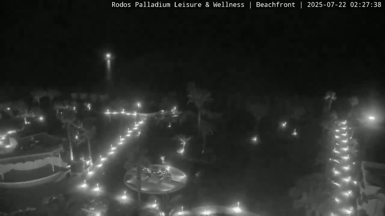 Rhodes, Paralia Faliraki Beach Northeast Live Cam - Ammoudes, Rhodes (Ródos), Dodacanese, South Aegean (Periféreia Notíou Aigaíou), Greece