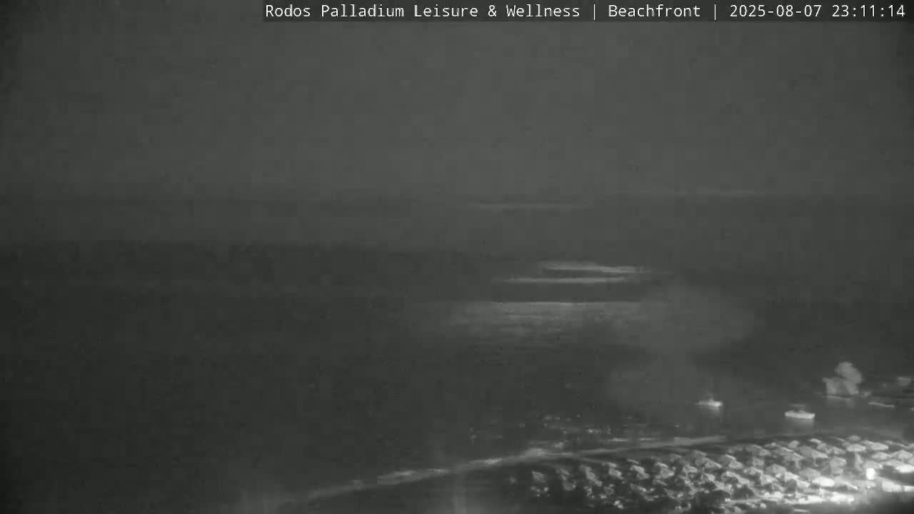 Rhodes, Paralia Faliraki Beach Northeast Live Cam - Ammoudes, Rhodes (Ródos), Dodacanese, South Aegean (Periféreia Notíou Aigaíou), Greece