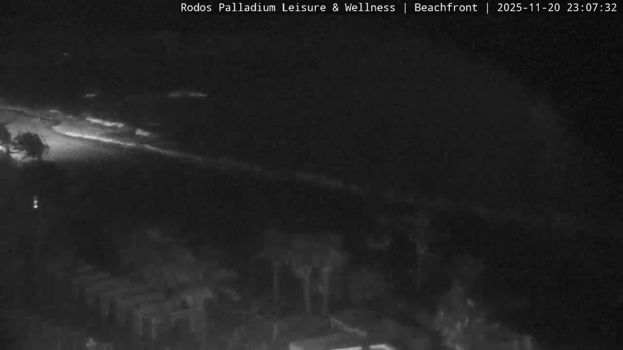 Rhodes, Paralia Faliraki Beach Northeast Live Cam - Ammoudes, Rhodes (Ródos), Dodacanese, South Aegean (Periféreia Notíou Aigaíou), Greece