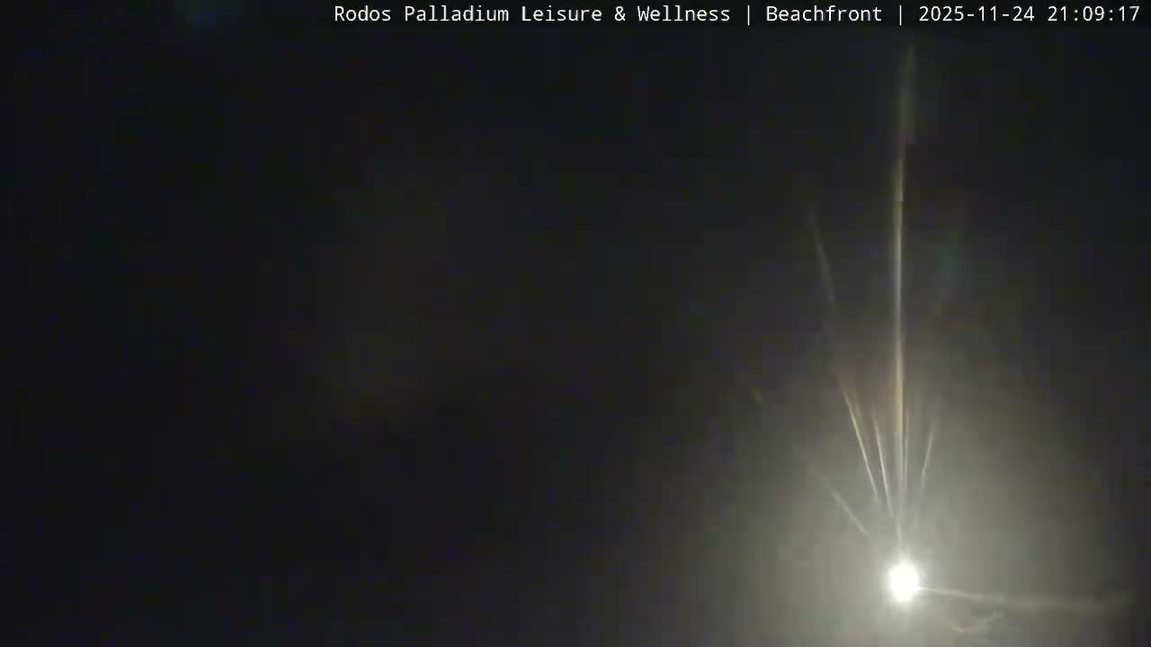 Rhodes, Paralia Faliraki Beach Northeast Live Cam - Ammoudes, Rhodes (Ródos), Dodacanese, South Aegean (Periféreia Notíou Aigaíou), Greece