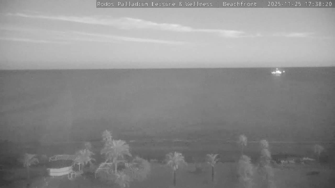 Rhodes, Paralia Faliraki Beach Northeast Live Cam - Ammoudes, Rhodes (Ródos), Dodacanese, South Aegean (Periféreia Notíou Aigaíou), Greece