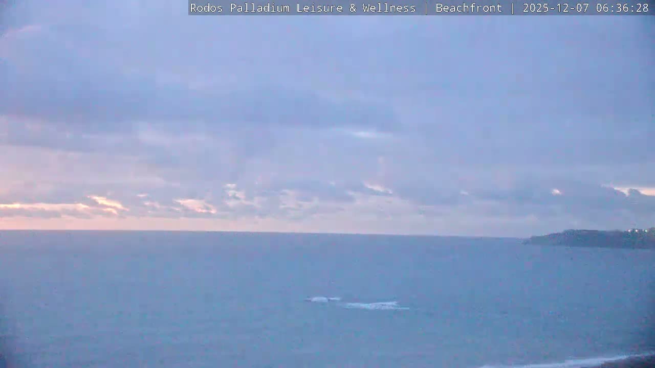 Rhodes, Paralia Faliraki Beach Northeast Live Cam - Ammoudes, Rhodes (Ródos), Dodacanese, South Aegean (Periféreia Notíou Aigaíou), Greece