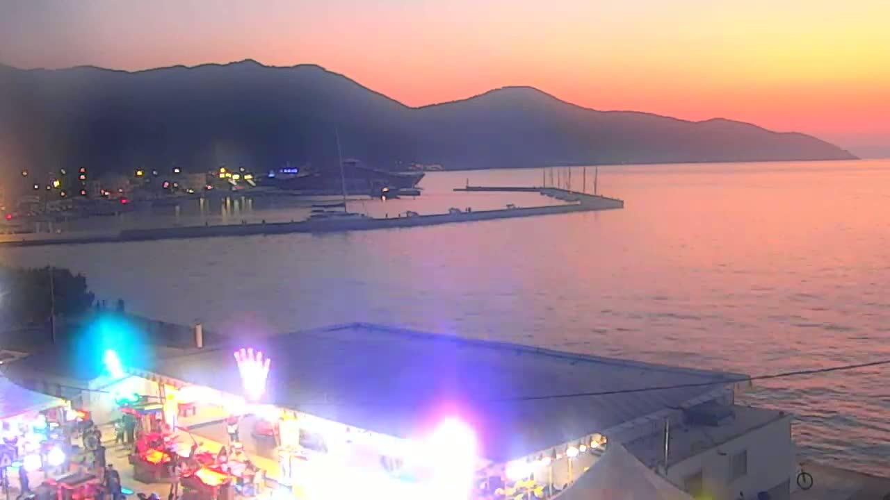 Thasos City & Aegean Sea Thasopoula Island View Live Cam - Limenas, Thasos, East Macedonia and Thrace (Anatolikís Makedonías kai Thrákis), Greece