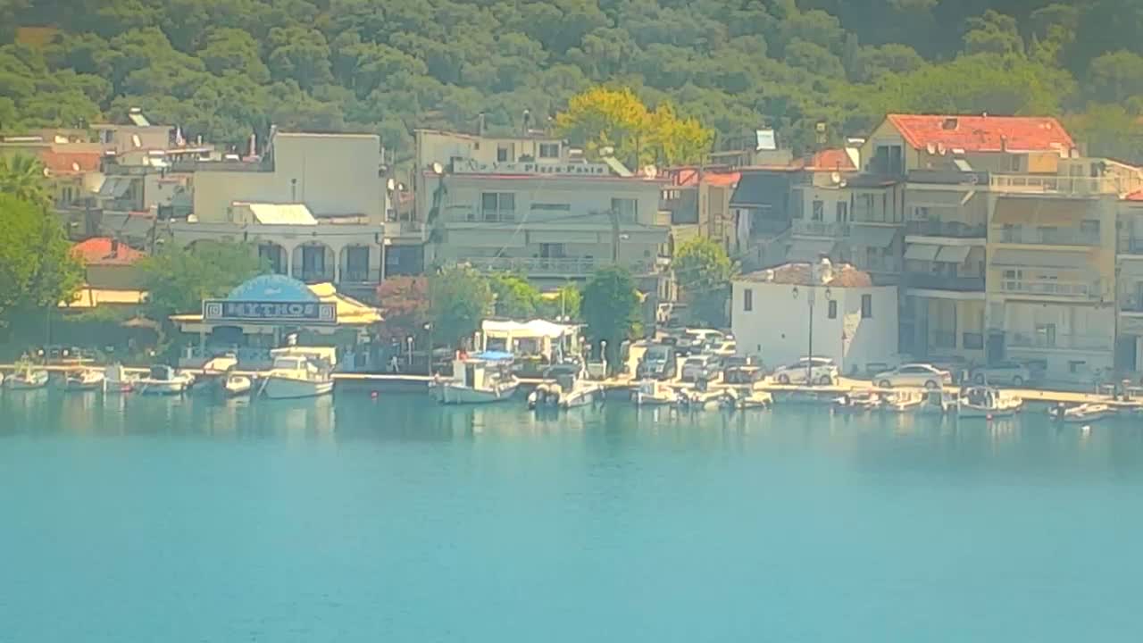 Thasos City & Aegean Sea Thasopoula Island View Live Cam - Limenas, Thasos, East Macedonia and Thrace (Anatolikís Makedonías kai Thrákis), Greece