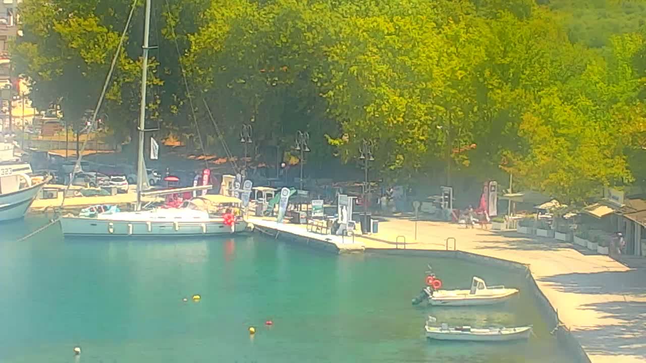 Thasos City & Aegean Sea Thasopoula Island View Live Cam - Limenas, Thasos, East Macedonia and Thrace (Anatolikís Makedonías kai Thrákis), Greece