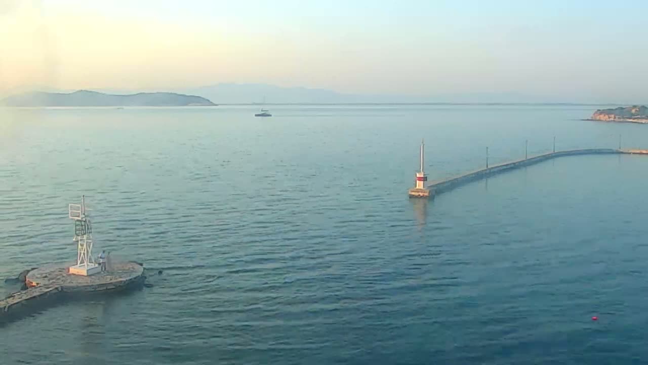 Thasos City & Aegean Sea Thasopoula Island View Live Cam - Limenas, Thasos, East Macedonia and Thrace (Anatolikís Makedonías kai Thrákis), Greece