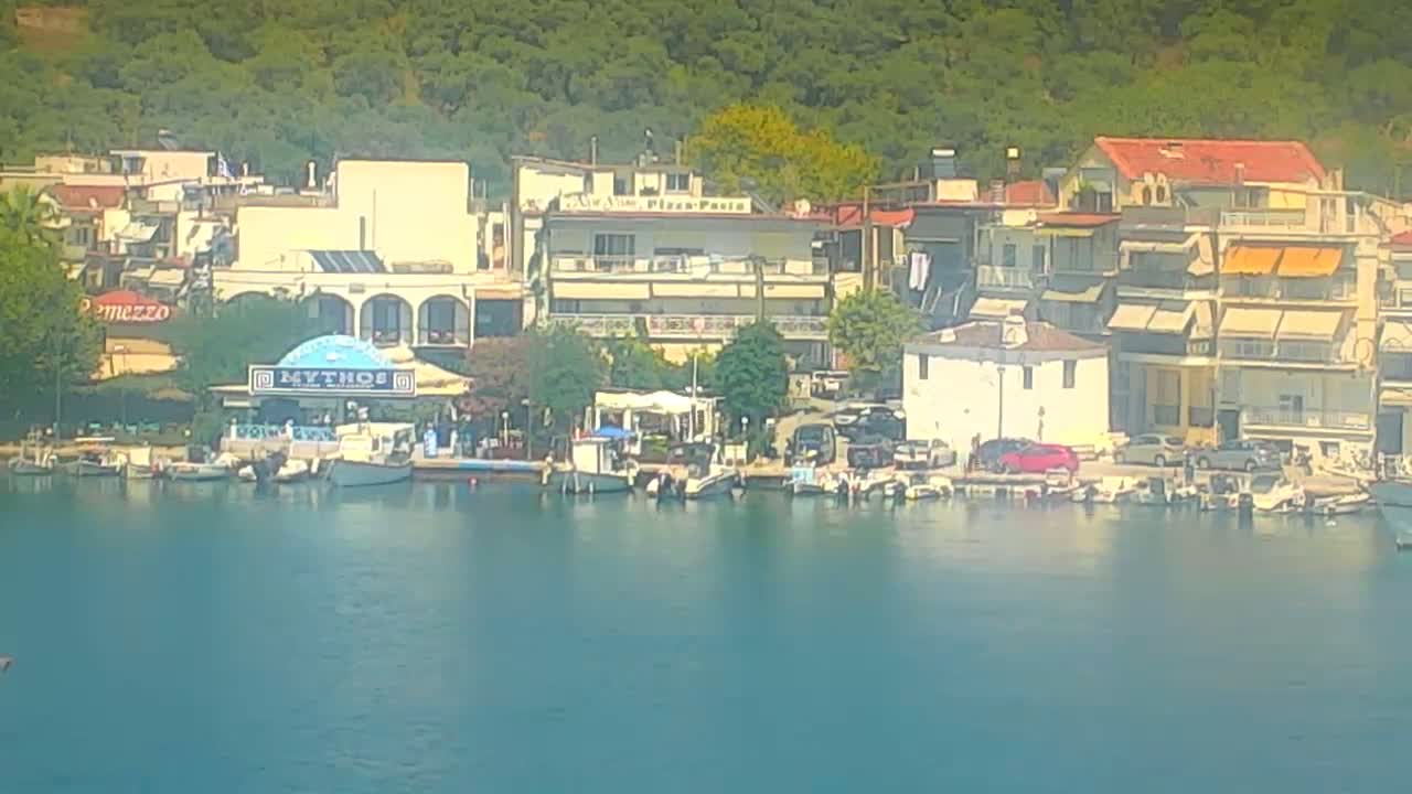 Thasos City & Aegean Sea Thasopoula Island View Live Cam - Limenas, Thasos, East Macedonia and Thrace (Anatolikís Makedonías kai Thrákis), Greece