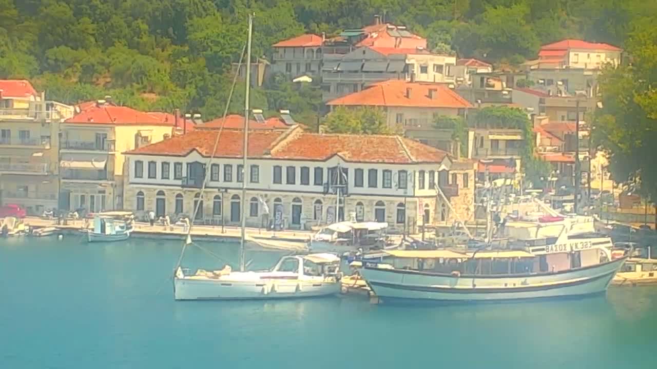 Thasos City & Aegean Sea Thasopoula Island View Live Cam - Limenas, Thasos, East Macedonia and Thrace (Anatolikís Makedonías kai Thrákis), Greece