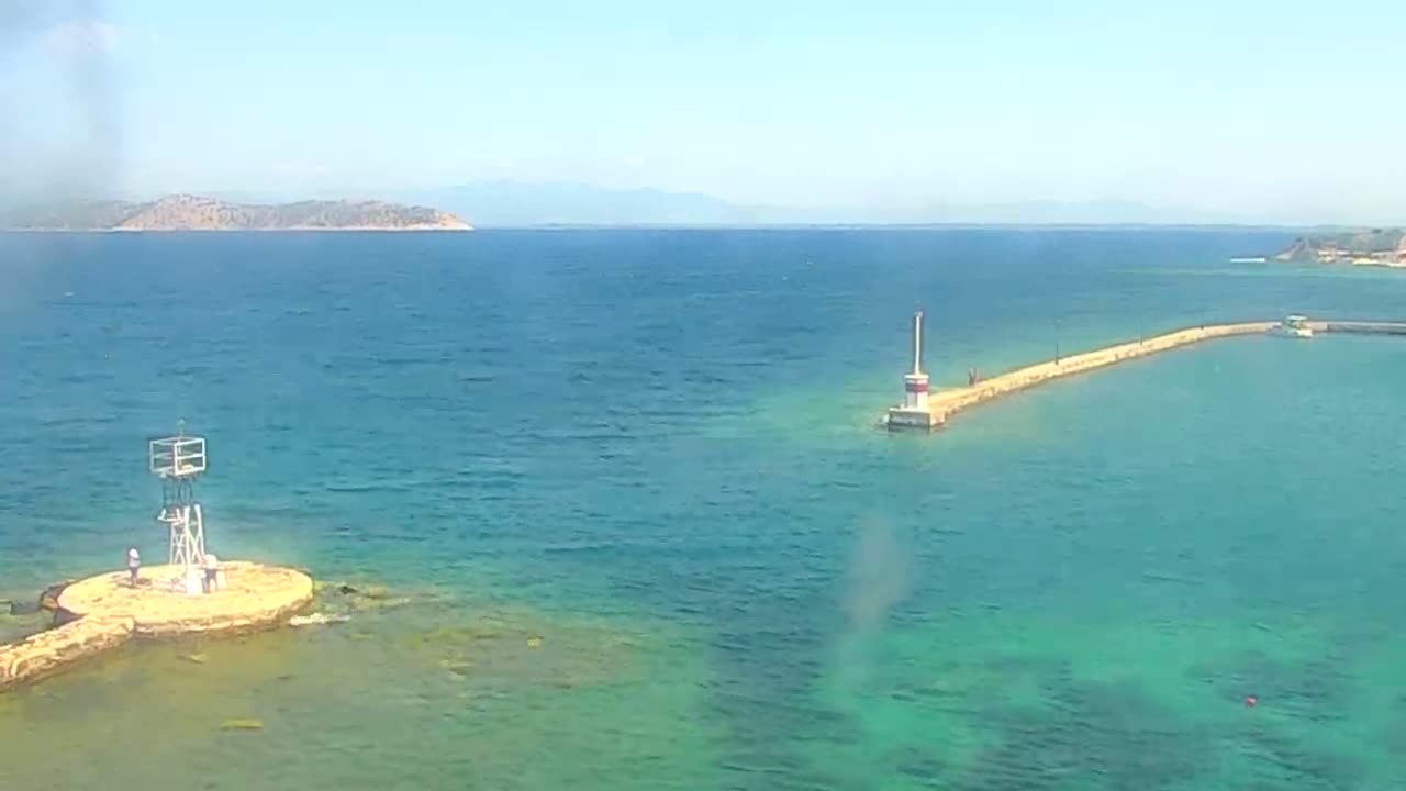 Thasos City & Aegean Sea Thasopoula Island View Live Cam - Limenas, Thasos, East Macedonia and Thrace (Anatolikís Makedonías kai Thrákis), Greece