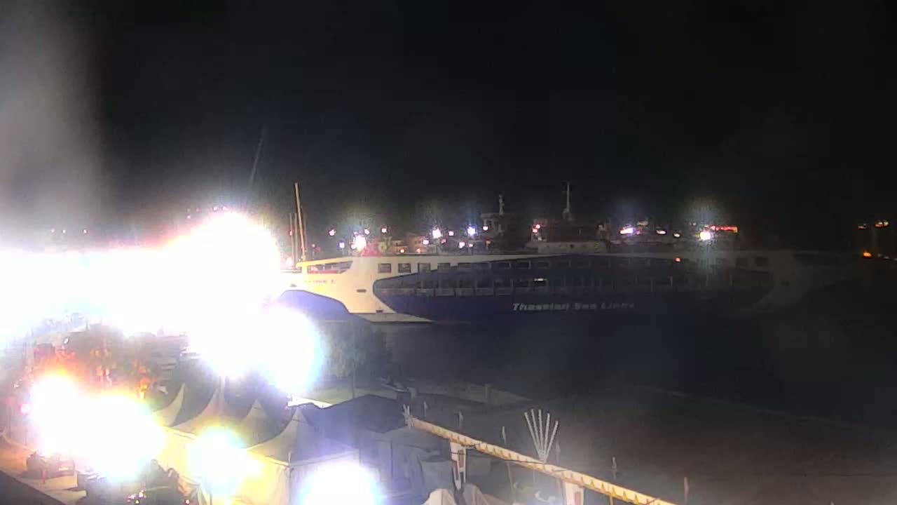 Thasos City & Aegean Sea Thasopoula Island View Live Cam - Limenas, Thasos, East Macedonia and Thrace (Anatolikís Makedonías kai Thrákis), Greece