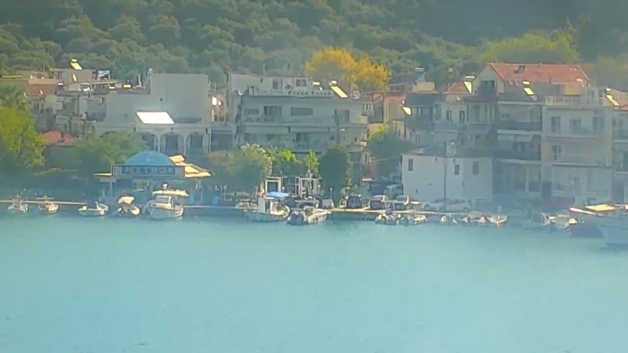 Thasos City & Aegean Sea Thasopoula Island View Live Cam - Limenas, Thasos, East Macedonia and Thrace (Anatolikís Makedonías kai Thrákis), Greece