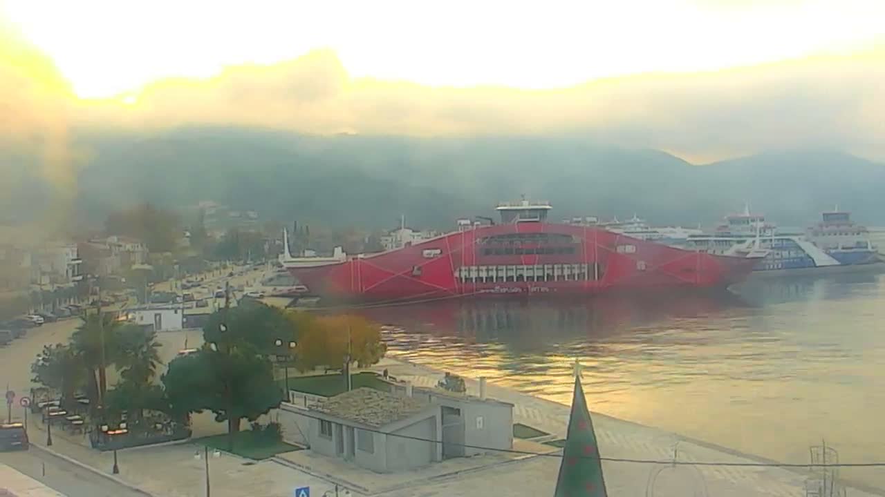 Thasos City & Aegean Sea Thasopoula Island View Live Cam - Limenas, Thasos, East Macedonia and Thrace (Anatolikís Makedonías kai Thrákis), Greece