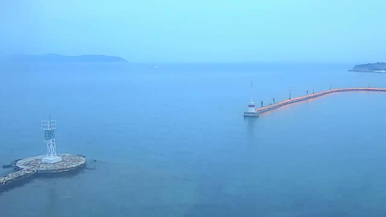 Thasos City & Aegean Sea Thasopoula Island View Live Cam - Limenas, Thasos, East Macedonia and Thrace (Anatolikís Makedonías kai Thrákis), Greece