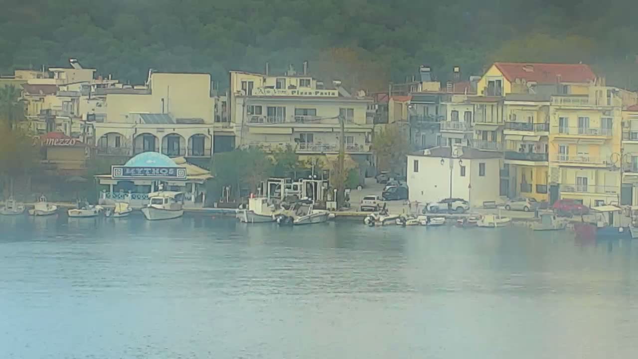Thasos City & Aegean Sea Thasopoula Island View Live Cam - Limenas, Thasos, East Macedonia and Thrace (Anatolikís Makedonías kai Thrákis), Greece