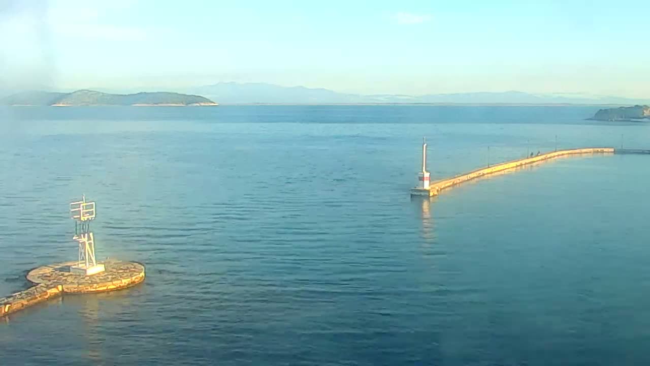 Thasos City & Aegean Sea Thasopoula Island View Live Cam - Limenas, Thasos, East Macedonia and Thrace (Anatolikís Makedonías kai Thrákis), Greece