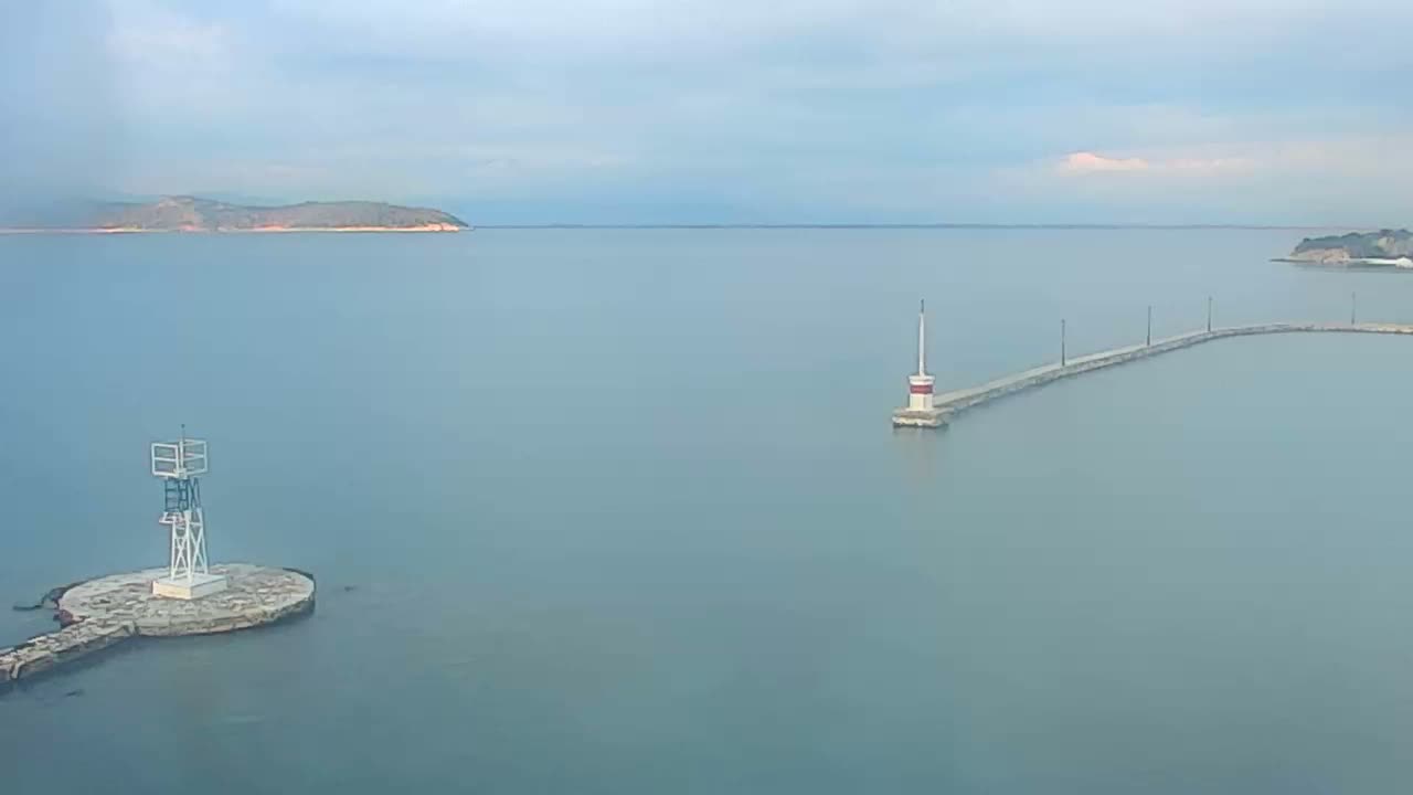 Thasos City & Aegean Sea Thasopoula Island View Live Cam - Limenas, Thasos, East Macedonia and Thrace (Anatolikís Makedonías kai Thrákis), Greece