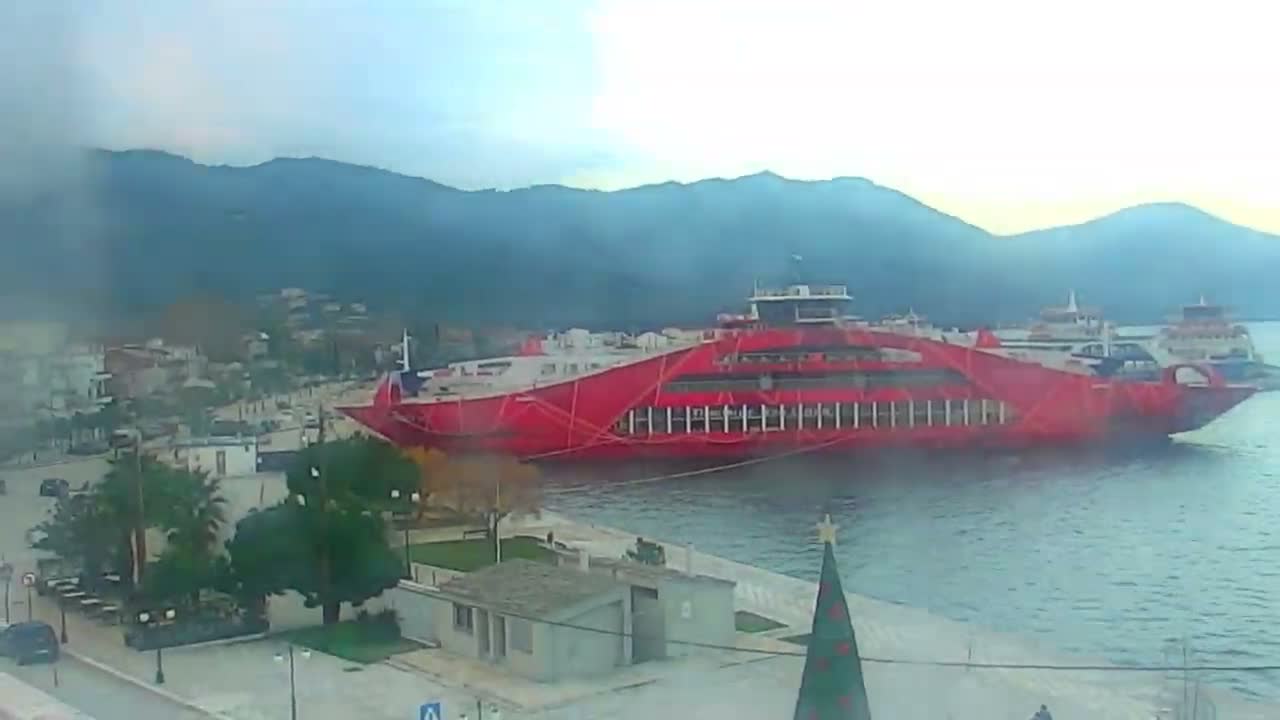 Thasos City & Aegean Sea Thasopoula Island View Live Cam - Limenas, Thasos, East Macedonia and Thrace (Anatolikís Makedonías kai Thrákis), Greece
