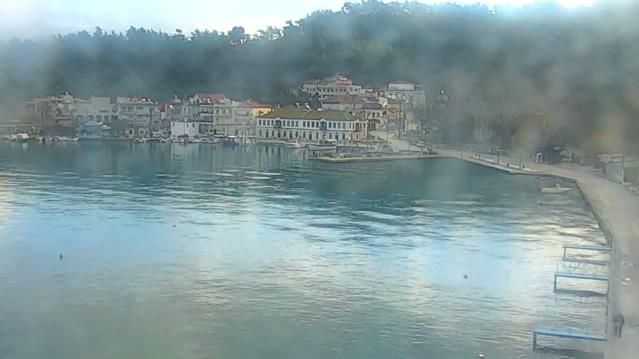 Thasos City & Aegean Sea Thasopoula Island View Live Cam - Limenas, Thasos, East Macedonia and Thrace (Anatolikís Makedonías kai Thrákis), Greece