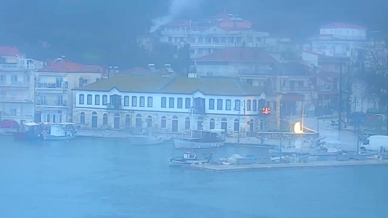 Thasos City & Aegean Sea Thasopoula Island View Live Cam - Limenas, Thasos, East Macedonia and Thrace (Anatolikís Makedonías kai Thrákis), Greece