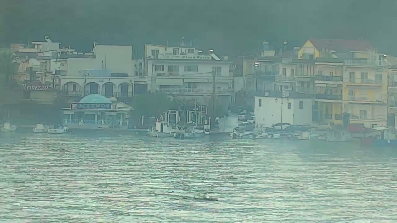 Thasos City & Aegean Sea Thasopoula Island View Live Cam - Limenas, Thasos, East Macedonia and Thrace (Anatolikís Makedonías kai Thrákis), Greece