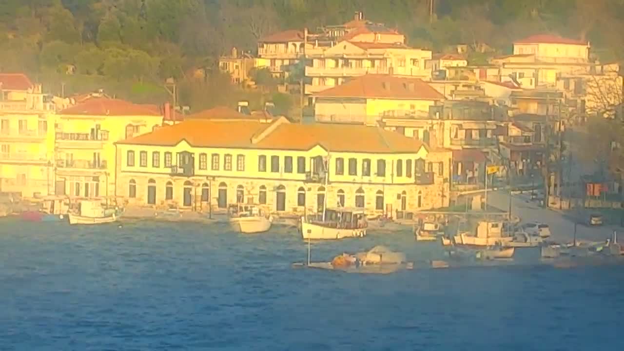 Thasos City & Aegean Sea Thasopoula Island View Live Cam - Limenas, Thasos, East Macedonia and Thrace (Anatolikís Makedonías kai Thrákis), Greece