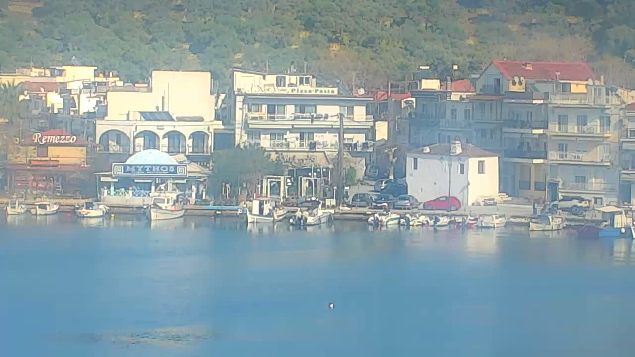 Thasos City & Aegean Sea Thasopoula Island View Live Cam - Limenas, Thasos, East Macedonia and Thrace (Anatolikís Makedonías kai Thrákis), Greece
