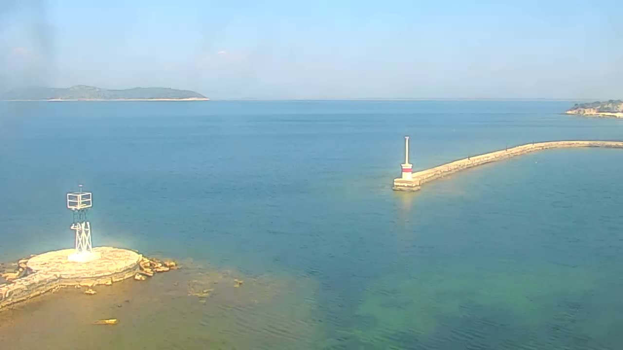 Thasos City & Aegean Sea Thasopoula Island View Live Cam - Limenas, Thasos, East Macedonia and Thrace (Anatolikís Makedonías kai Thrákis), Greece