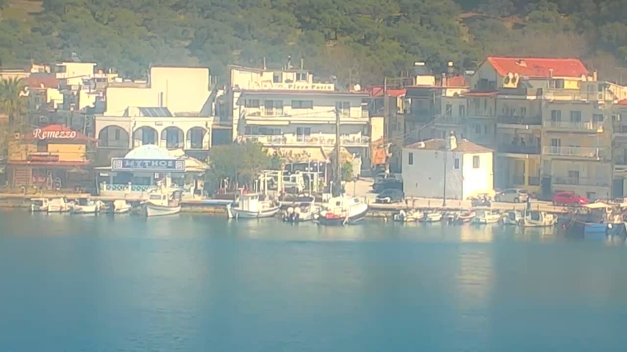 Thasos City & Aegean Sea Thasopoula Island View Live Cam - Limenas, Thasos, East Macedonia and Thrace (Anatolikís Makedonías kai Thrákis), Greece