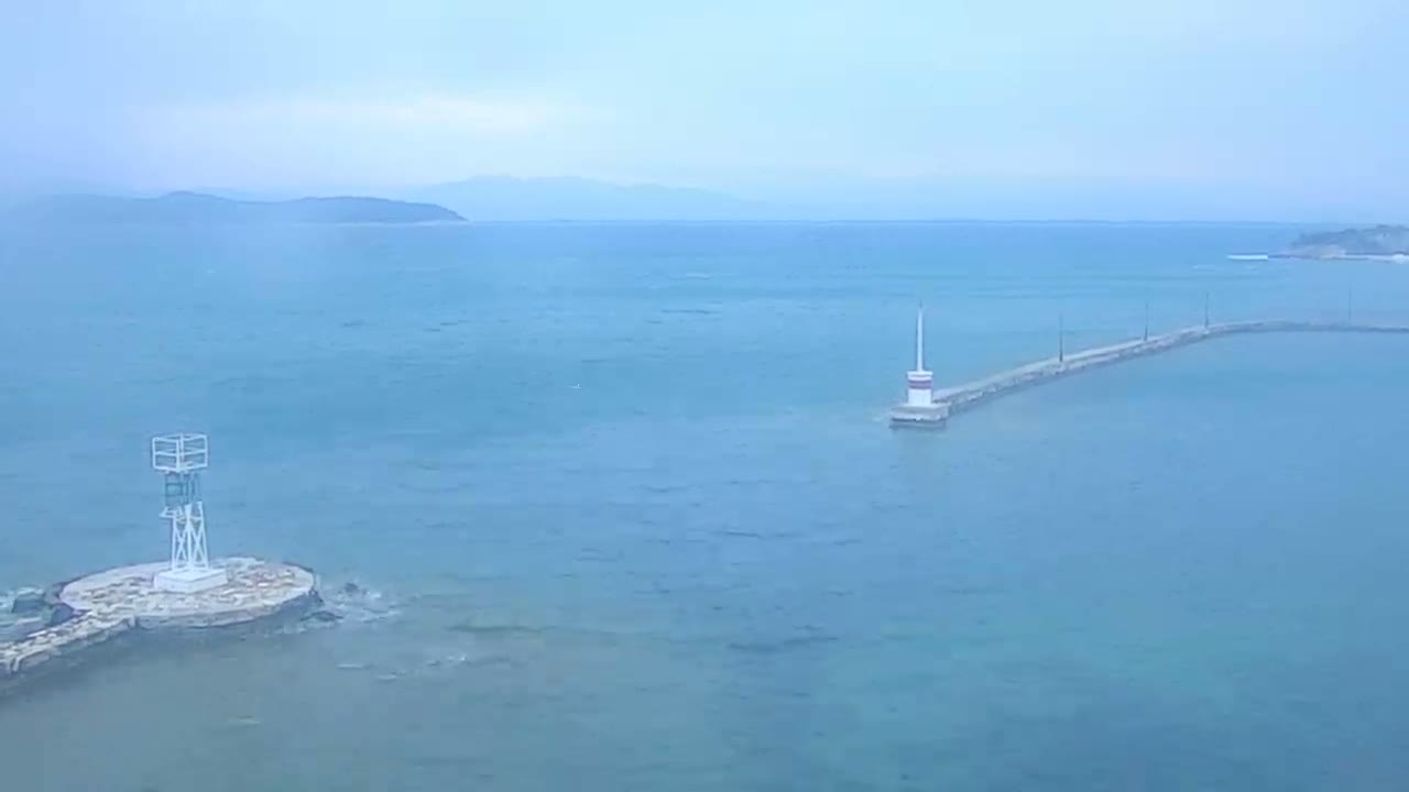 Thasos City & Aegean Sea Thasopoula Island View Live Cam - Limenas, Thasos, East Macedonia and Thrace (Anatolikís Makedonías kai Thrákis), Greece